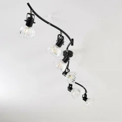 Plafonnier Bois Noir, 6 lumières