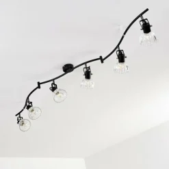 Plafonnier Bois Noir, 6 lumières