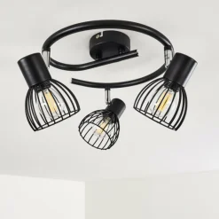 Plafonnier Bolderslev Chrome, Noir, 3 lumières