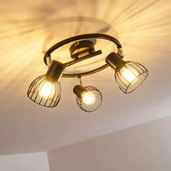 Plafonnier Bolderslev Chrome, Noir, 3 lumières