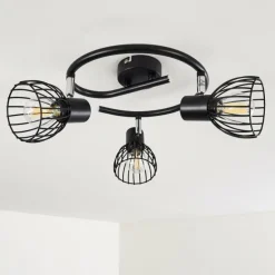 Plafonnier Bolderslev Chrome, Noir, 3 lumières