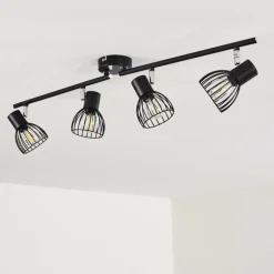 Plafonnier Bolderslev Chrome, Noir, 4 lumières