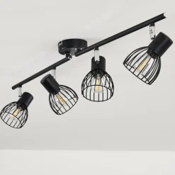 Plafonnier Bolderslev Chrome, Noir, 4 lumières