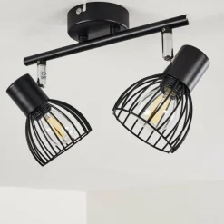Plafonnier Bolderslev Chrome, Noir, 2 lumières