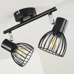 Plafonnier Bolderslev Chrome, Noir, 2 lumières
