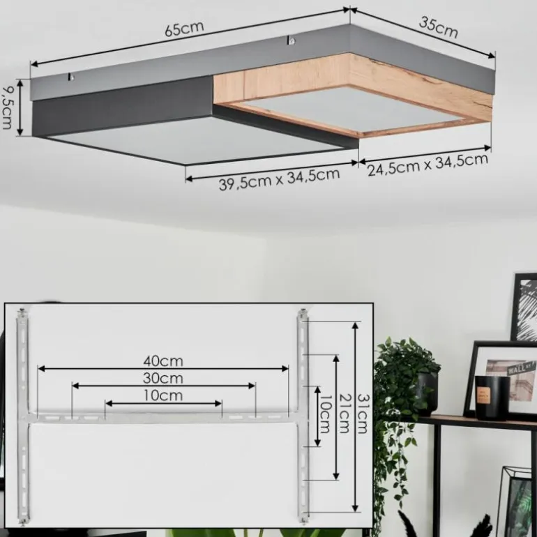 Plafonnier Bornos LED Anthracite, 1 lumière