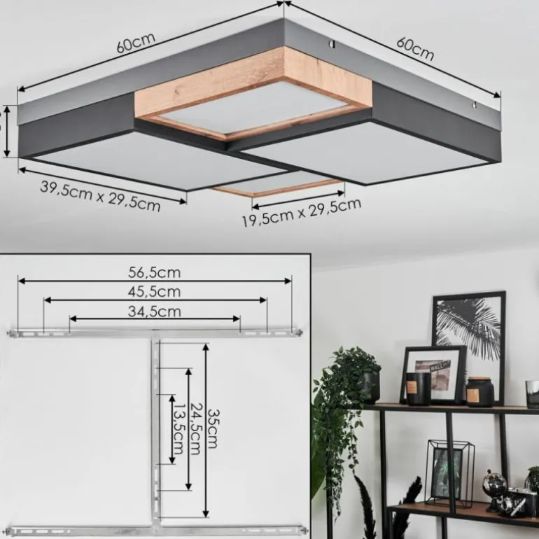 Plafonnier Bornos LED Anthracite, 1 lumière