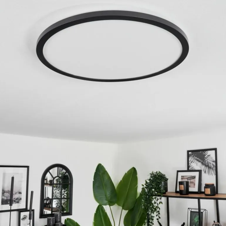 Plafonnier Boyero LED Noir, 2 lumières, Télécommandes, Changeur de couleurs