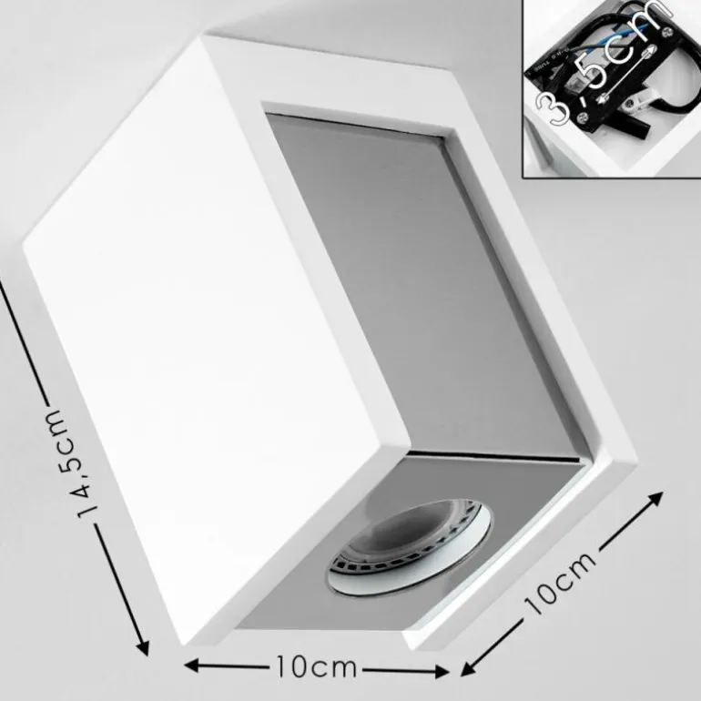 Plafonnier Braslo Chrome, Blanc, 1 lumière