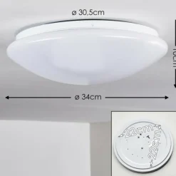 Plafonnier Brighton LED Blanc, 1 lumière, Télécommandes, Changeur de couleurs