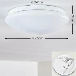 Plafonnier Brighton LED Blanc, 1 lumière, Télécommandes, Changeur de couleurs