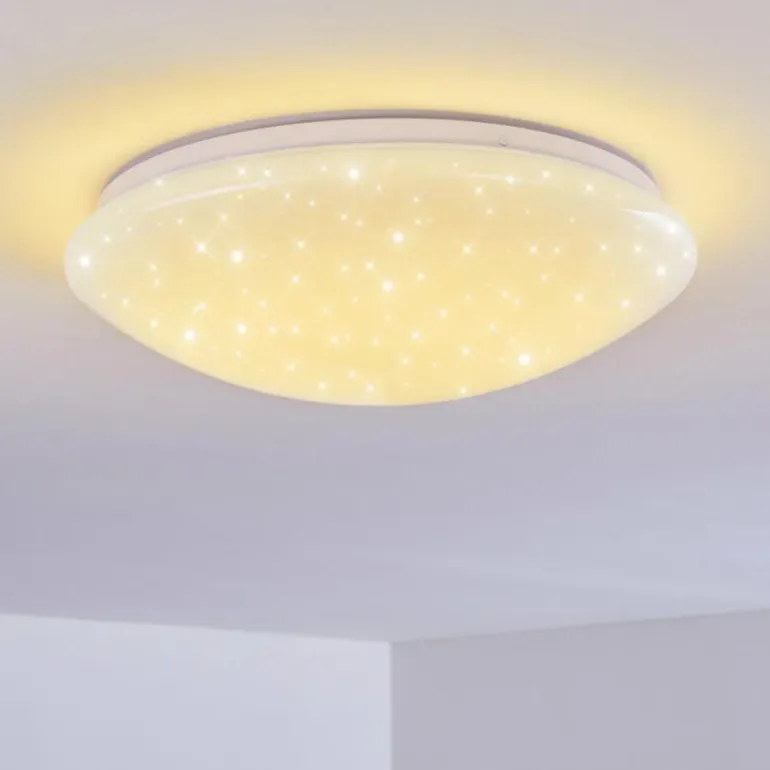Plafonnier Brighton Star LED Blanc, 1 lumière, Télécommandes, Changeur de couleurs