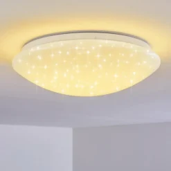 Plafonnier Brighton Star LED Blanc, 1 lumière, Télécommandes, Changeur de couleurs