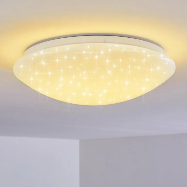 Plafonnier Brighton Star LED Blanc, 1 lumière, Télécommandes, Changeur de couleurs