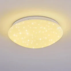Plafonnier Brighton Star LED Blanc, 1 lumière, Télécommandes, Changeur de couleurs