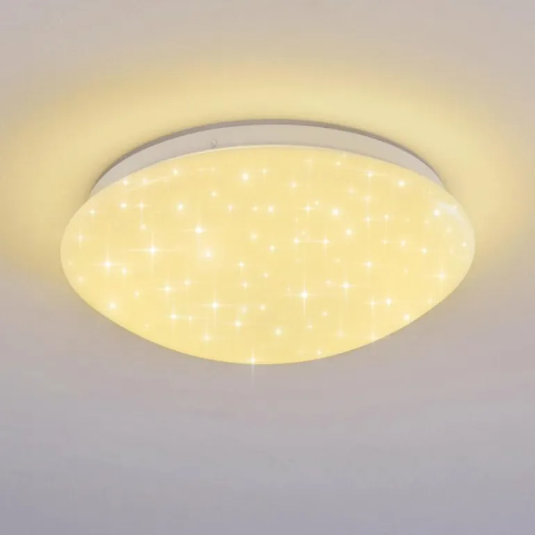 Plafonnier Brighton Star LED Blanc, 1 lumière, Télécommandes, Changeur de couleurs