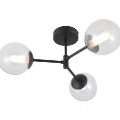 Plafonnier Brilliant Gitse Noir, 3 lumières