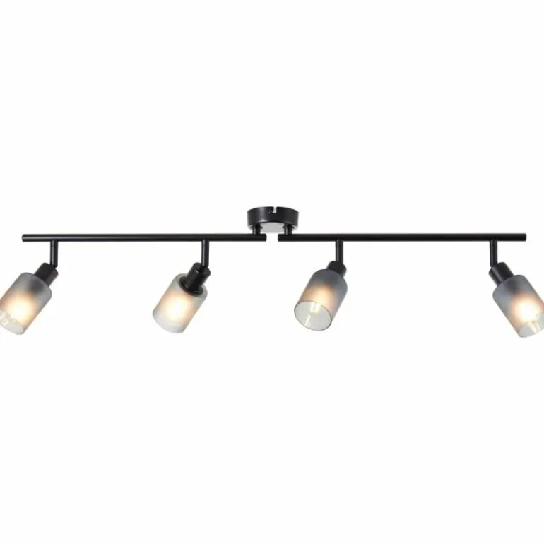 Plafonnier Brilliant Loralie Noir, 4 lumières