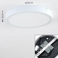 Plafonnier Broglen LED Blanc, 1 lumière