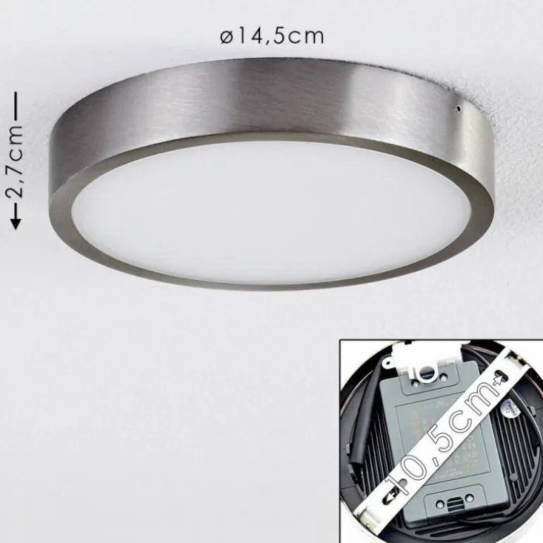 Plafonnier Broglen LED Nickel mat, 1 lumière
