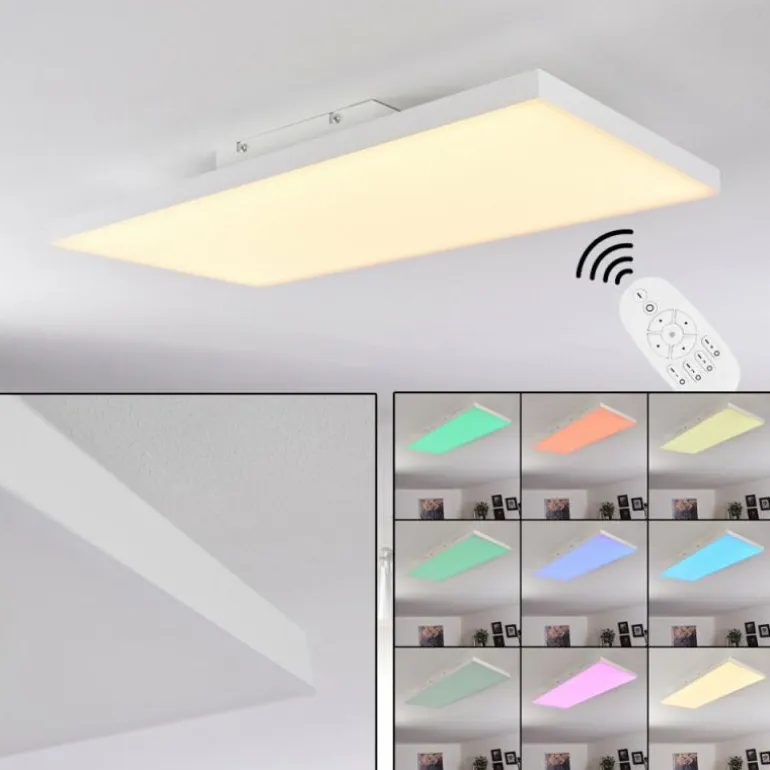 Plafonnier Buenaventura LED Blanc, 1 lumière, Télécommandes, Changeur de couleurs