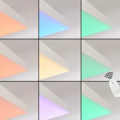 Plafonnier Buenaventura LED Blanc, 1 lumière, Télécommandes, Changeur de couleurs