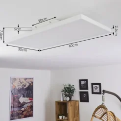 Plafonnier Buenaventura LED Blanc, 1 lumière, Télécommandes, Changeur de couleurs