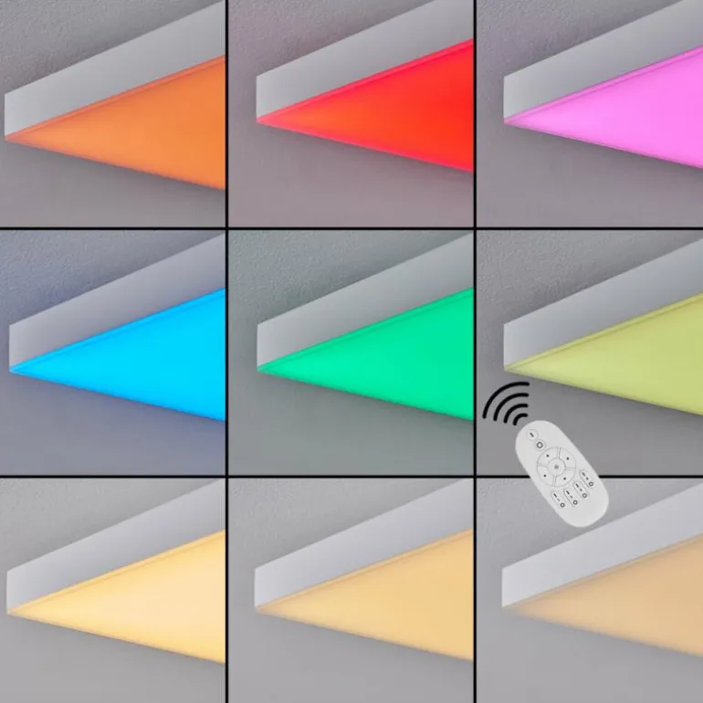 Plafonnier Buenaventura LED Blanc, 1 lumière, Télécommandes, Changeur de couleurs