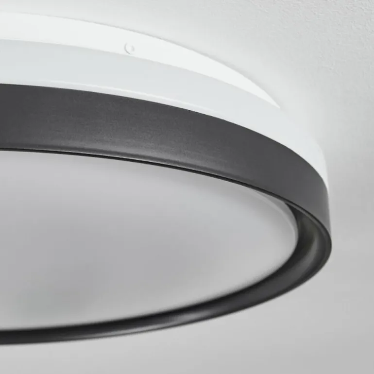 Plafonnier Buris LED Noir, Blanc, 1 lumière, Télécommandes