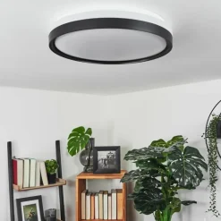 Plafonnier Buris LED Noir, Blanc, 1 lumière, Télécommandes