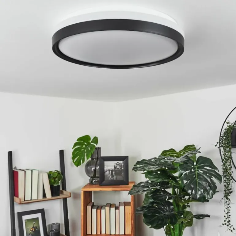 Plafonnier Buris LED Noir, Blanc, 1 lumière, Télécommandes