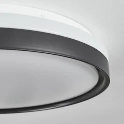Plafonnier Buris LED Noir, Blanc, 1 lumière, Télécommandes