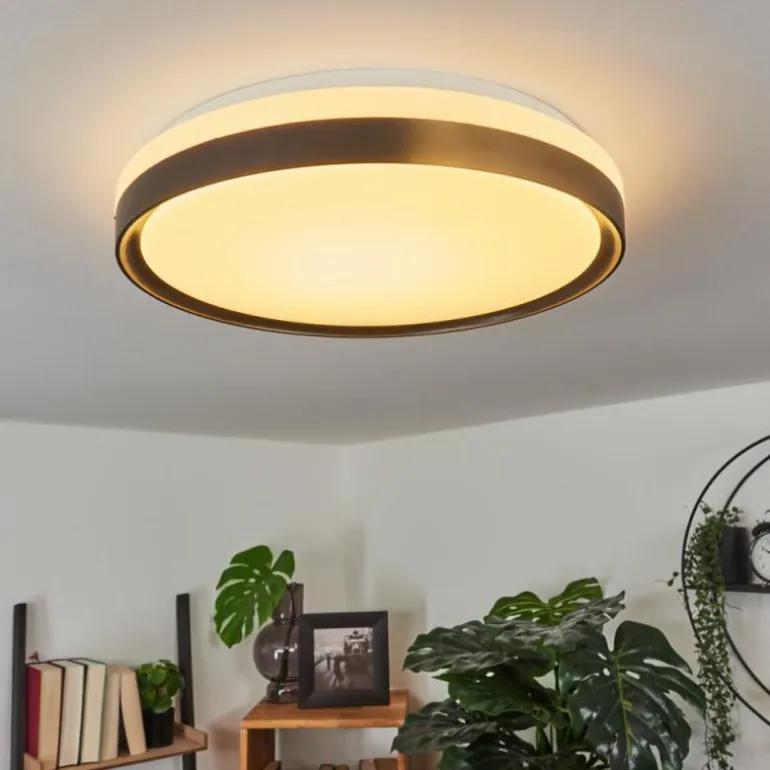 Plafonnier Buris LED Noir, Blanc, 1 lumière, Télécommandes