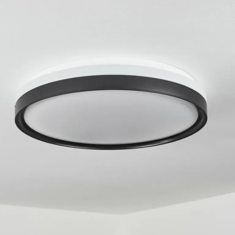 Plafonnier Buris LED Noir, Blanc, 1 lumière, Télécommandes