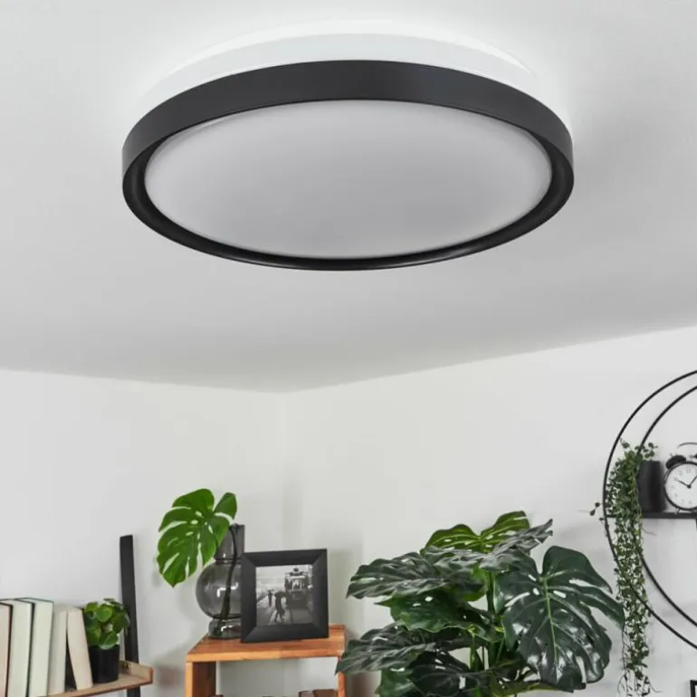Plafonnier Buris LED Noir, Blanc, 1 lumière, Télécommandes