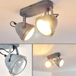 Plafonnier Butikon Gris, 2 lumières
