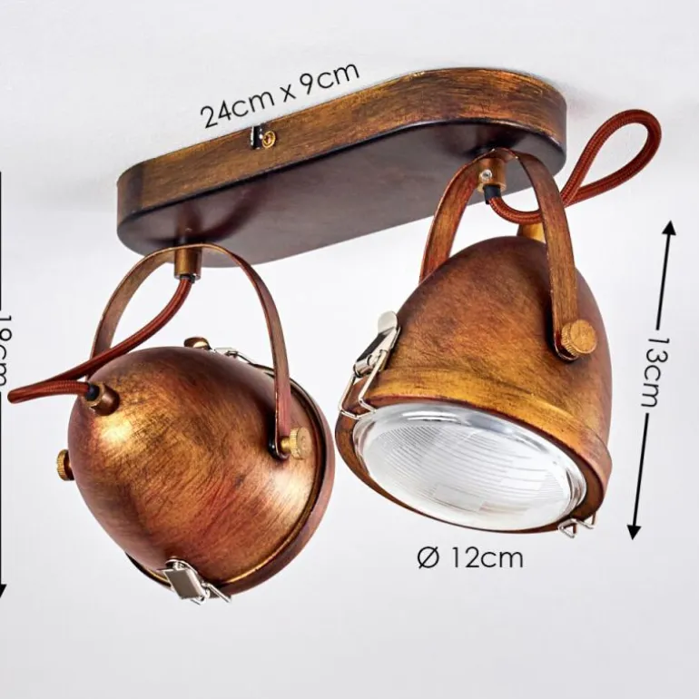 Plafonnier Butikon Rouille, 2 lumières