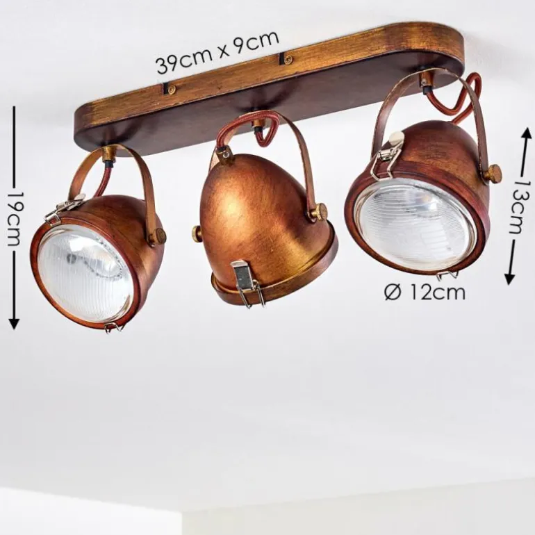 Plafonnier Butikon Rouille, 3 lumières