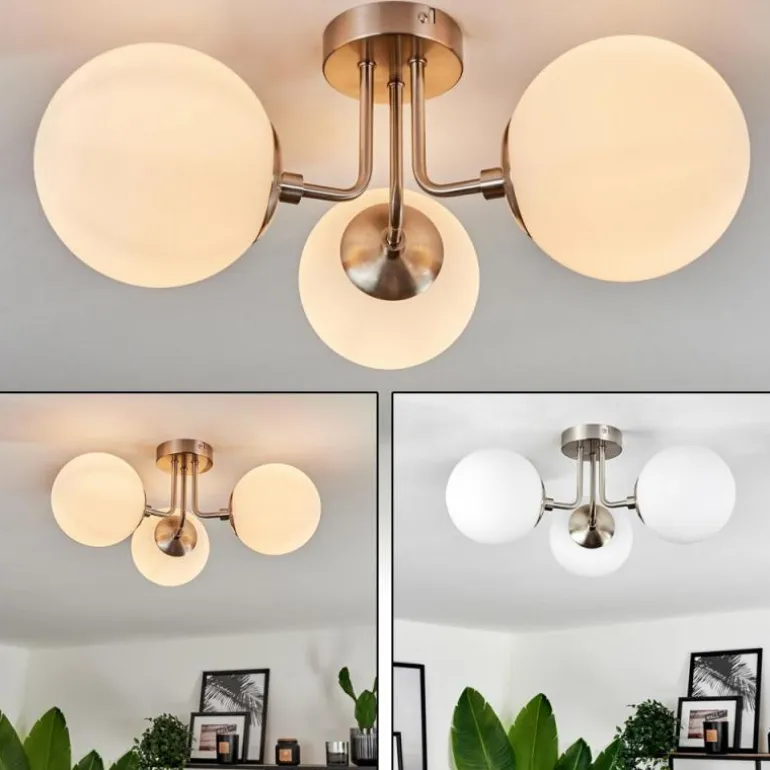Plafonnier Cabalonga Nickel mat, 3 lumières
