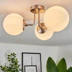 Plafonnier Cabalonga Nickel mat, 3 lumières