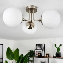 Plafonnier Cabalonga Nickel mat, 3 lumières
