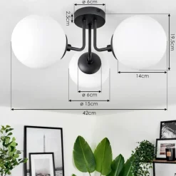 Plafonnier Cabalonga Noir, 3 lumières