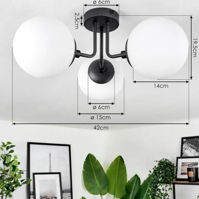 Plafonnier Cabalonga Noir, 3 lumières