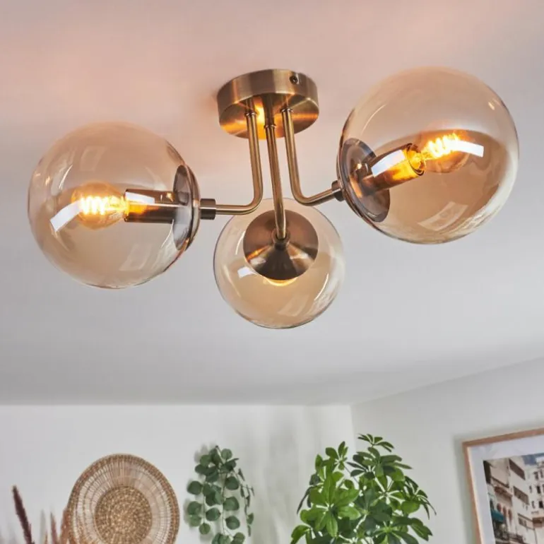 Plafonnier Cabalonga Vieux laiton, 3 lumières