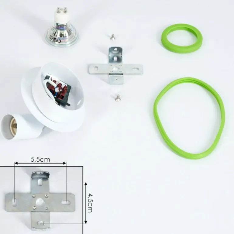 Plafonnier Cabri LED Chrome, Vert, Blanc, 1 lumière