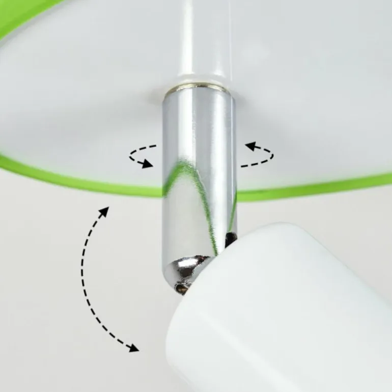 Plafonnier Cabri LED Chrome, Vert, Blanc, 1 lumière