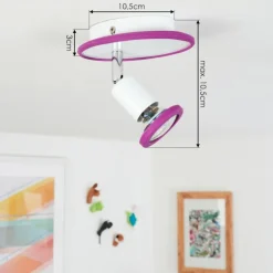 Plafonnier Cabri LED Chrome, Lila, Blanc, 1 lumière