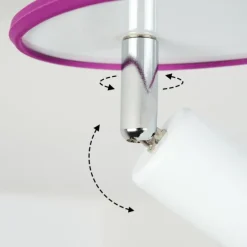 Plafonnier Cabri LED Chrome, Lila, Blanc, 1 lumière