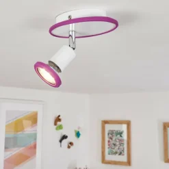 Plafonnier Cabri LED Chrome, Lila, Blanc, 1 lumière