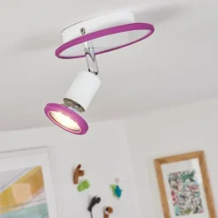 Plafonnier Cabri LED Chrome, Lila, Blanc, 1 lumière